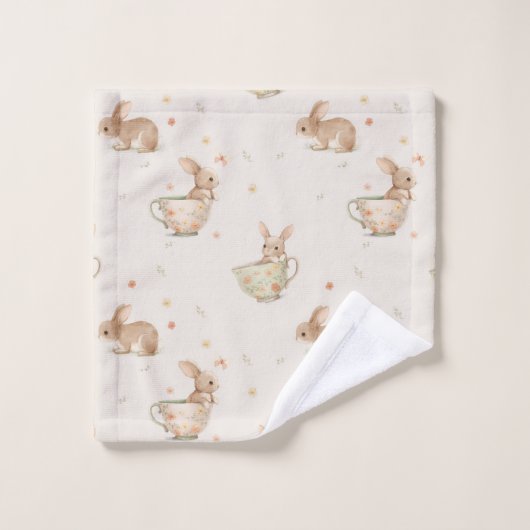Tea Party Leuke konijntjes Bad Handdoek (Wasdoekje)