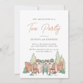 Tea party lieve kinderen verjaardag Uitnodiging (Voorkant)
