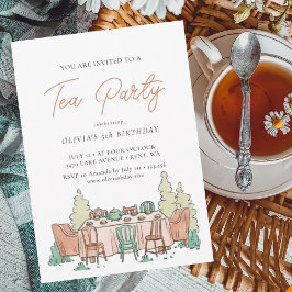 Tea party lieve kinderen verjaardag Uitnodiging