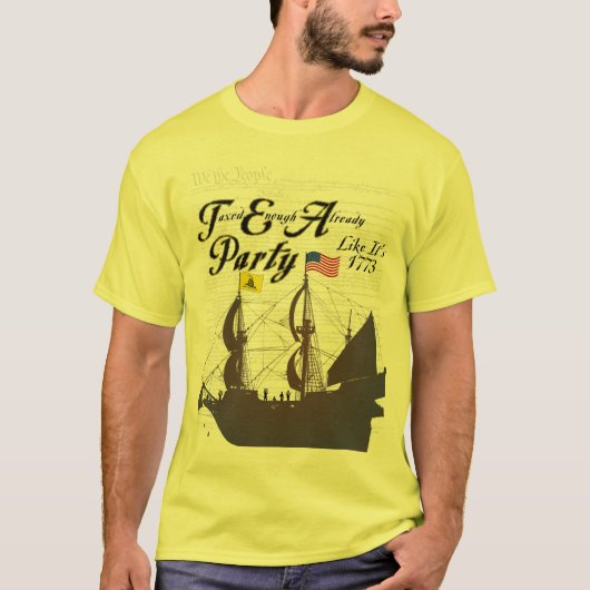 Tea Party like it's 1773 - Gadsden Shirt (Voorkant)