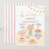 Tea Party Love is het brouwen van Vrijgezellenfees Kaart (Voorkant / Achterkant)