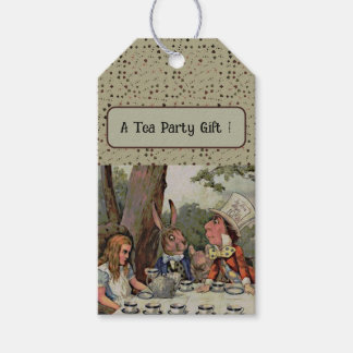 Tea Party MadHatter Kaart Kostuums Cadeaulabel