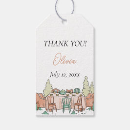 Tea party meisjes verjaardag schattig cadeaulabel