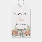 Tea party meisjes verjaardag schattig cadeaulabel (Achterkant)