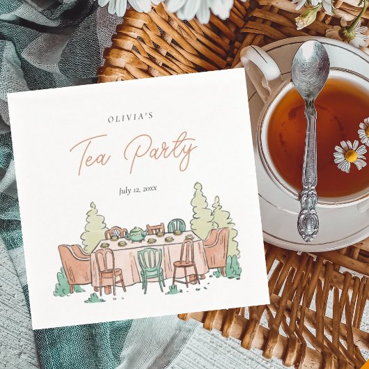 Tea party meisjes verjaardag schattig servet