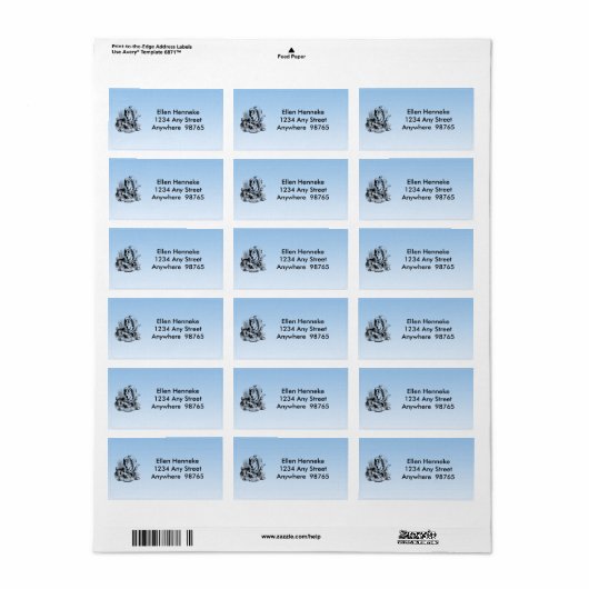 Tea Party met tekst Etiket (Full Sheet)