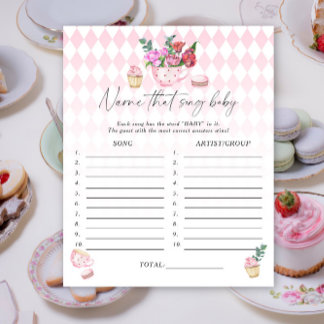 Tea party - Noem dat liedje baby shower spel