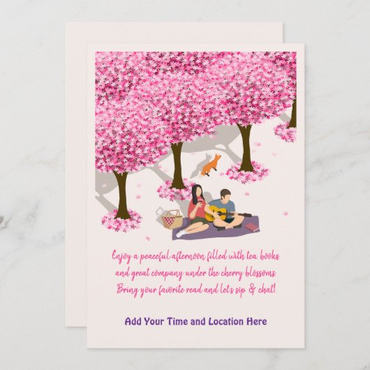 Tea Party of Book Club Gathering Uitnodiging (Voorkant / Achterkant)