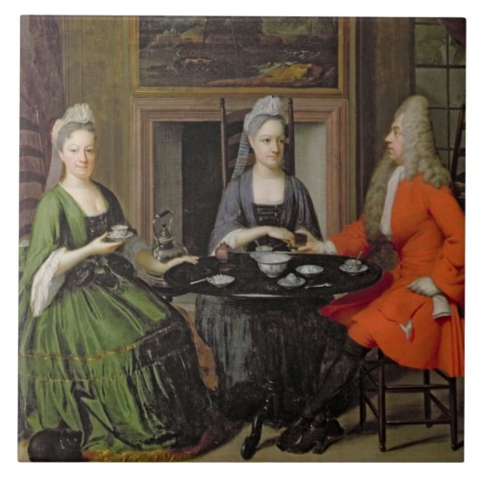 Tea Party (olie op canvas) Tegeltje (Voorkant)