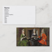 Tea Party (olie op canvas) Visitekaartje (Voorkant / Achterkant)