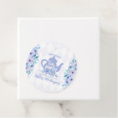 Tea Party Paarse Waterverf Baby shower Bedankjes Labels (In situ)