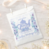 Tea Party Paarse Waterverf Baby shower Bedankzakje (Geknipt)