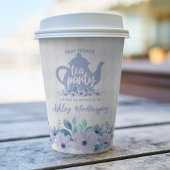 Tea Party Paarse Waterverf Baby shower Papieren Bekers