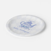 Tea Party Paarse Waterverf Baby shower Papieren Bordje (Gekanteld)