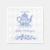 Tea Party Paarse Waterverf Baby shower Servet (Voorkant)