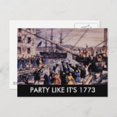 TEA PARTY Party, alsof het 1773 is Uitnodiging Briefkaart (Voorkant / Achterkant)