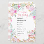 Tea Party pasta Flowers wenst Baby (Voorkant / Achterkant)