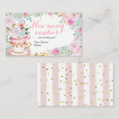 Tea Party Pastel Flowers raden hoeveel Snoepjes Informatiekaartje (Voorkant / Achterkant)