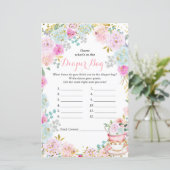 Tea Party Pastel raad wat er in de luier zak zit (Staand voorkant)