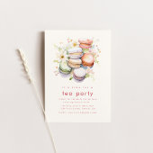 Tea Party Patisserie Uitnodiging met Macarons