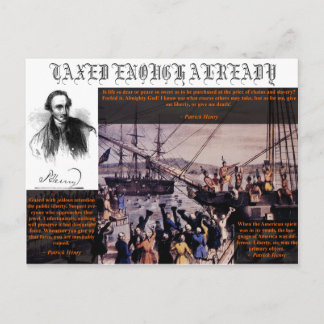 Tea Party Patrick Henry Uitnodiging Briefkaart