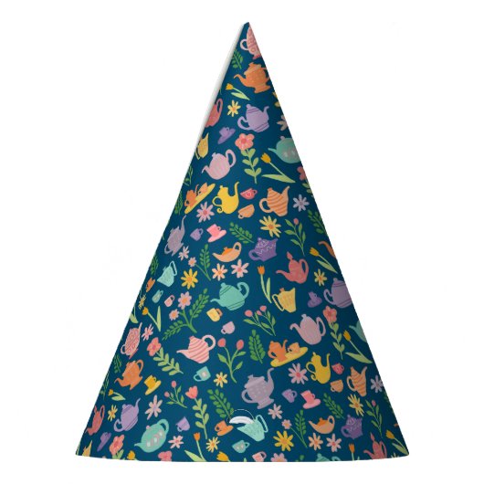 Tea Party Patroon Verjaardagsviering Feesthoedjes (Links)