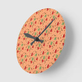  Tea Party Pattern - grillige theepotten, beker Ronde Klok (Hoek)