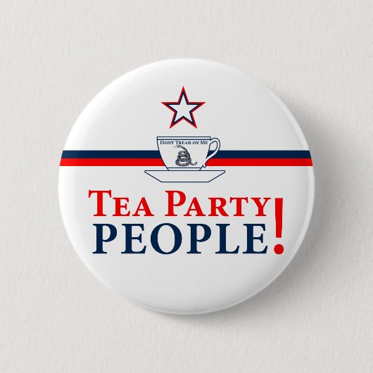 Tea Party People! Ronde Button 5,7 Cm (Voorkant)