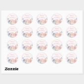 Tea Party Pink Gold Floral Birthday Ronde Sticker (Vel)