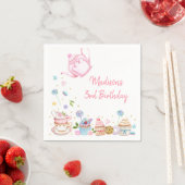 Tea Party Pink Gold Floral Birthday Servet (Insitu)