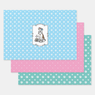 Tea Party Pit Bull (lt brindle white 3) Inpakpapier Vel