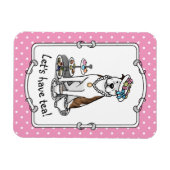 Tea Party Pit Bull (lt brindle white 3) Magneet (Horizontaal)