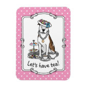 Tea Party Pit Bull (lt brindle white 3) Magneet (Verticaal)