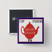 Tea Party Political Button - Long Live Capitalism (Voorkant /achterkant)