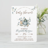 Tea Party Polka Dots Baby shower Kaart (Staand voorkant)