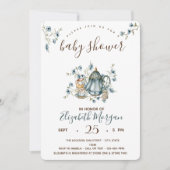 Tea Party Polka Dots Baby shower Kaart (Voorkant)