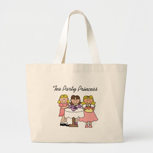 Tea Party Princess Grote Tote Bag (Voorkant)