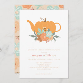 Tea Party Pumpkin Bridal Shower Invitation Kaart