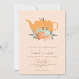 Tea Party Pumpkin Bridal Shower Invitation Kaart
