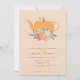 Tea Party Pumpkin Bridal Shower Invitation Kaart