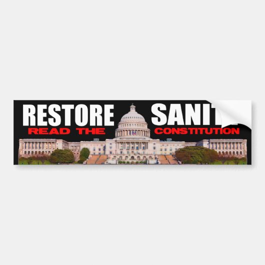 Tea Party - Restore Sanity Bumpersticker (Voorkant)