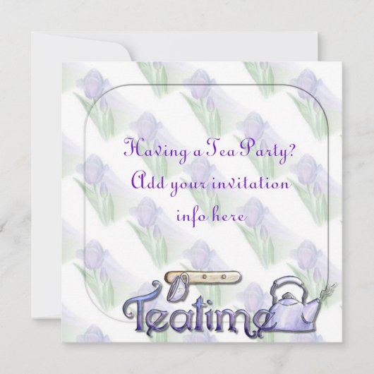 Tea Party Retirement of Birthday Party Invitation Kaart (Voorkant)