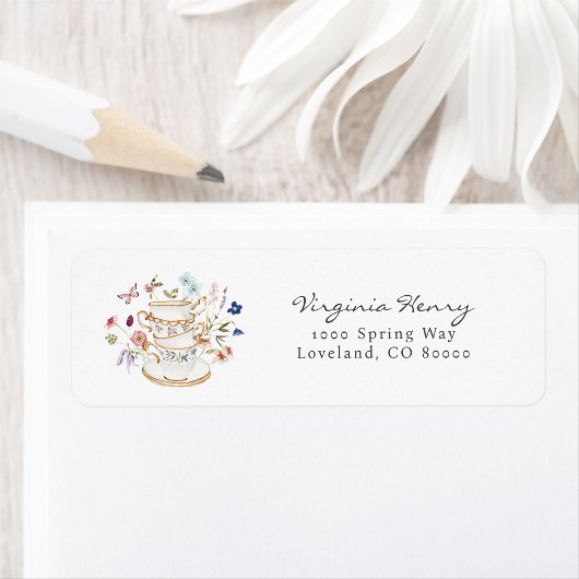 Tea Party Return Address Label