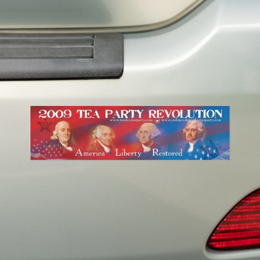 Tea Party Revolution Bumpersticker 2009 (Op auto)