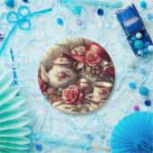  Tea Party Rode Rose Theepot Papieren Bordje (Feest)