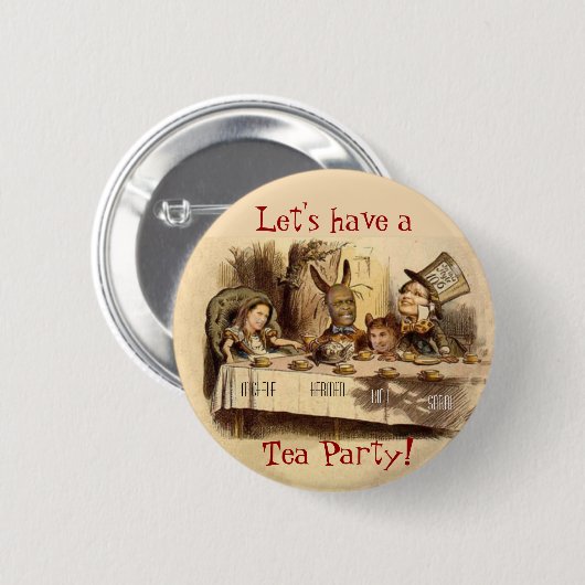 Tea Party Ronde Button 5,7 Cm (Voorkant /achterkant)