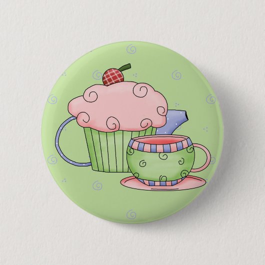 Tea Party Ronde Button 5,7 Cm (Voorkant)