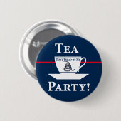 Tea Party. Ronde Button 5,7 Cm (Voorkant /achterkant)