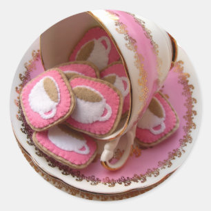 Tea Party. Ronde Sticker