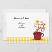 Tea Party rood en geel Vrijgezellenfeest Kaart (Achterkant)